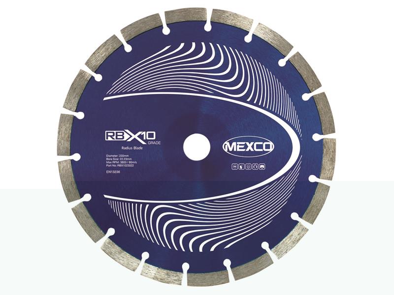 Mexco RB X10 Radius / Curve Cutting Diamond Blade 230 x 22.23mm