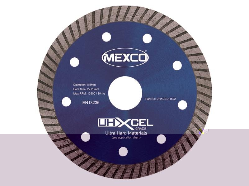 Mexco UHXCEL Ultra Hard Materials Diamond Blade 115 x 22mm