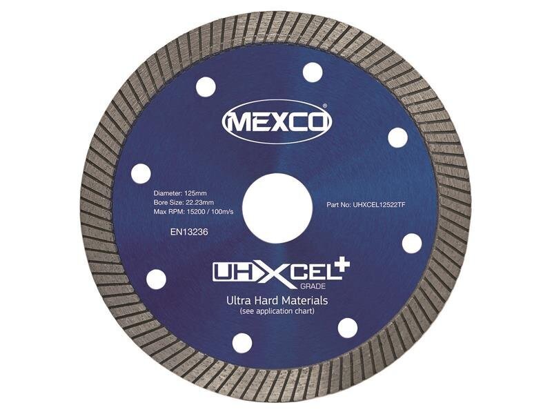 Mexco UHXCEL Ultra Hard Plus Diamond Blade 125 x 22mm