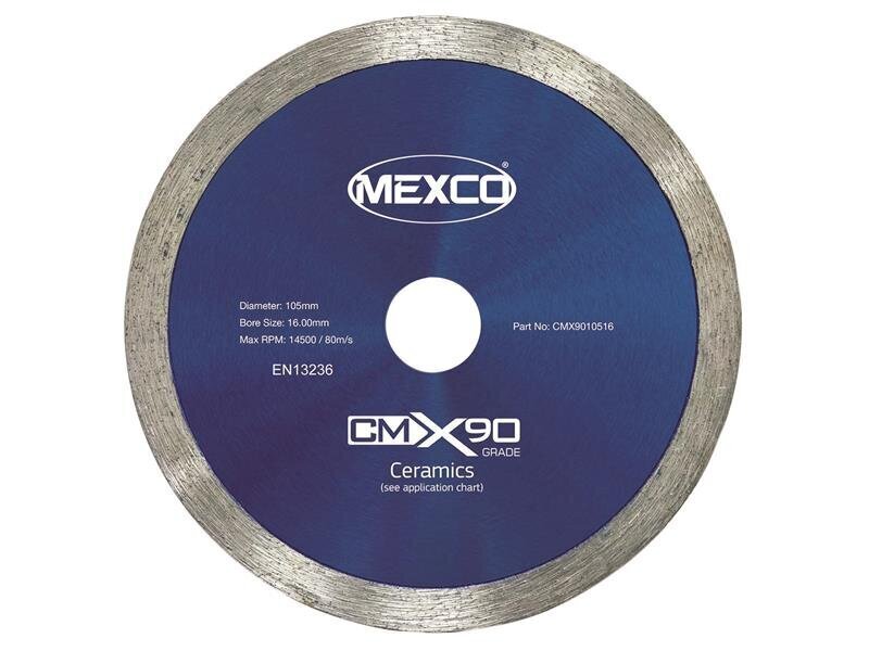 Mexco X90 Grade Ceramic Materials Diamond Blade 105 x 16mm