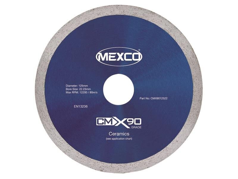 Mexco X90 Grade Ceramic Materials Diamond Blade 125 x 22mm