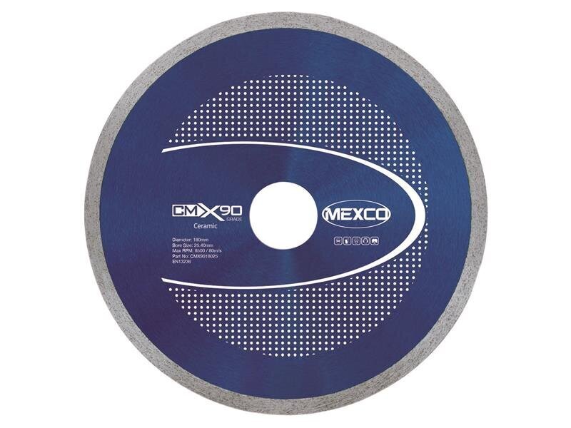 Mexco X90 Grade Ceramic Materials Diamond Blade 180 x 25.4mm