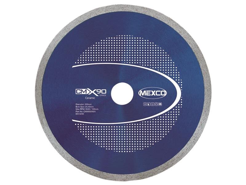 Mexco X90 Grade Ceramic Materials Diamond Blade 200 x 25.4mm