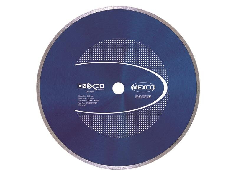 Mexco X90 Grade Ceramic Materials Diamond Blade 350 x 25.4mm