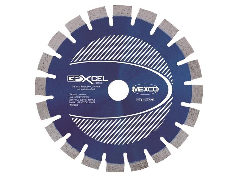 Mexco XCEL GRADE Concrete Diamond Blade 180 x 22mm
