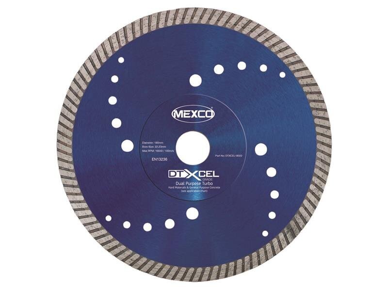 Mexco XCEL Grade Dual Purpose Turbo Diamond Blade 180 x 22mm