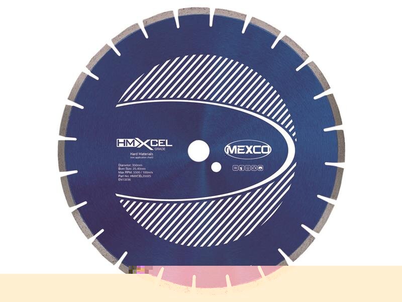 Mexco XCEL Grade Hard Materials Diamond Blade 350 x 25.4mm