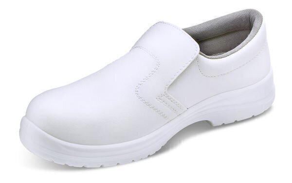 Micro-Fibre Slip On Shoes S2 White Size 05