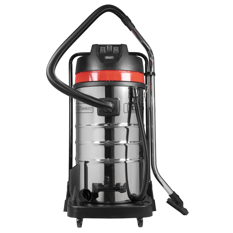 Sealey PC4100 100L Vacuum Cleaner Wet  Dry with Stainless Steel Drum 3000W/230V
