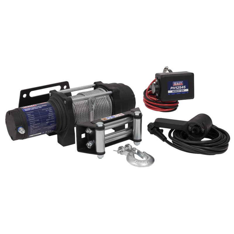 Sealey PH12545 Geared Winch with Brake 450kg Line Pull 12V
