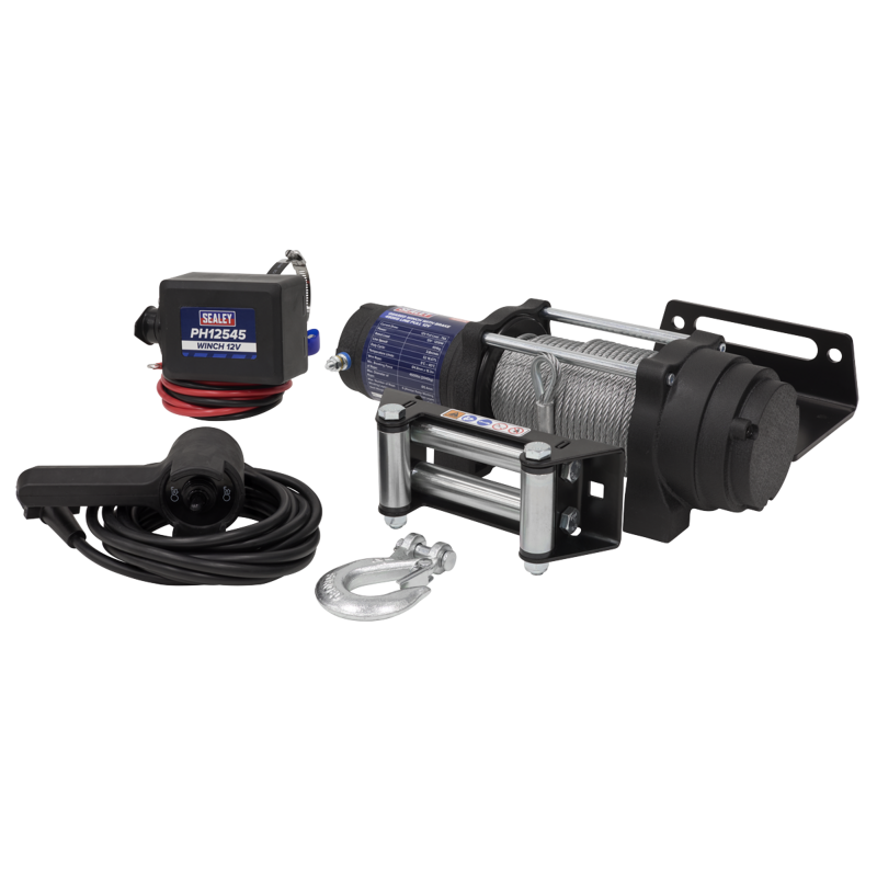 Sealey PH12545 Geared Winch with Brake 450kg Line Pull 12V