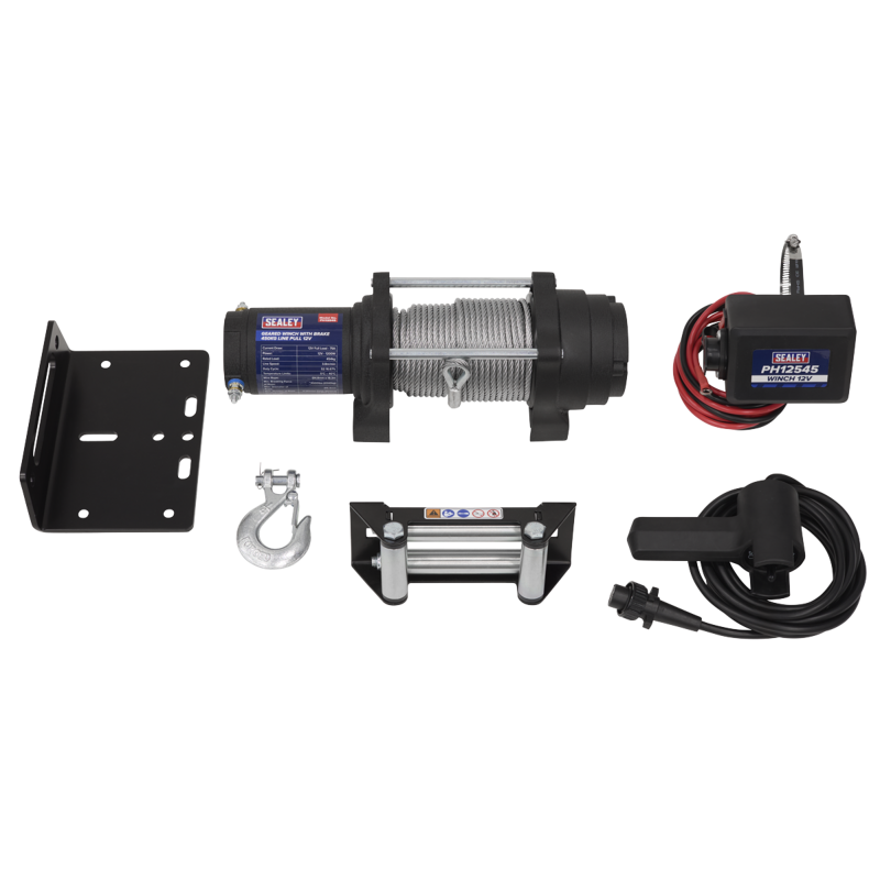 Sealey PH12545 Geared Winch with Brake 450kg Line Pull 12V