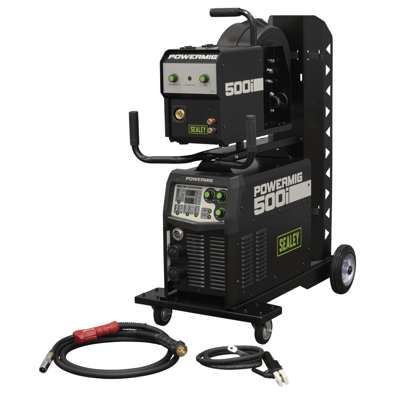 Sealey POWERMIG500i 500A Professional Gas/Gasless MIG/TIG/MMA Inverter Welder With Portable Wire Feeder 400V/3ph
