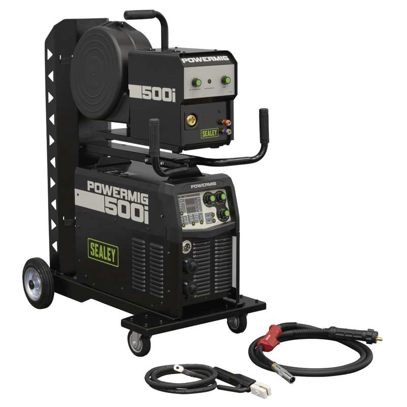 Sealey POWERMIG500i 500A Professional Gas/Gasless MIG/TIG/MMA Inverter Welder With Portable Wire Feeder 400V/3ph