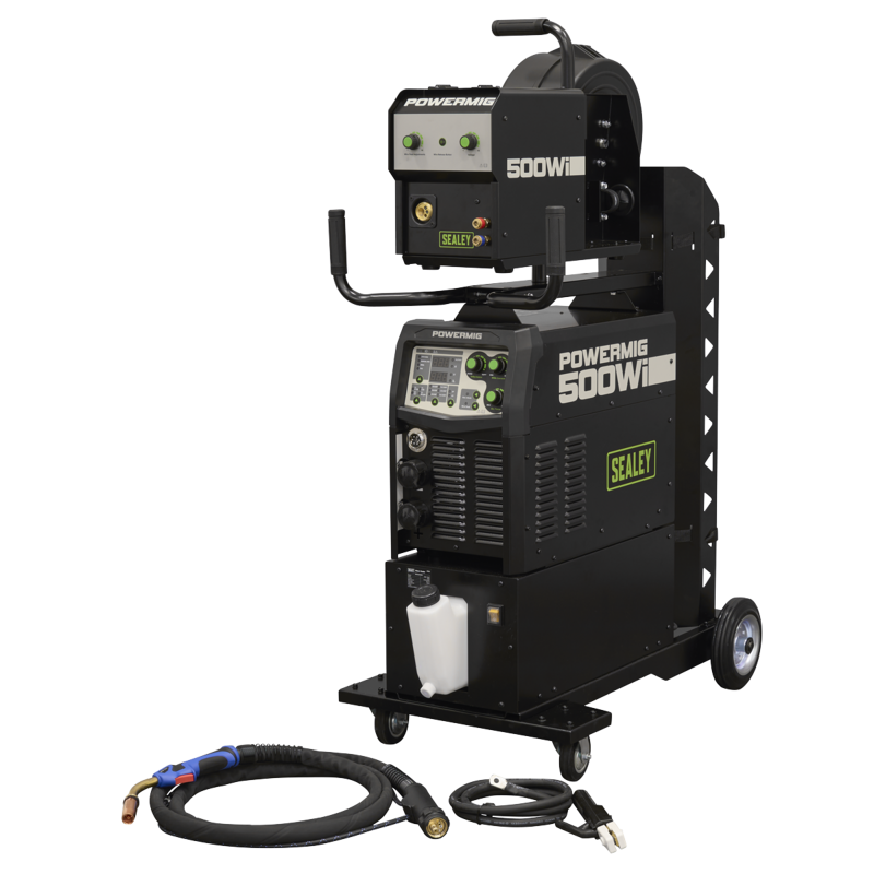 Sealey POWERMIG500Wi 500A Professional Gas/Gasless MIG/TIG/MMA Inverter Welder with Portable Wire Feeder Water Cooler 400V 3ph