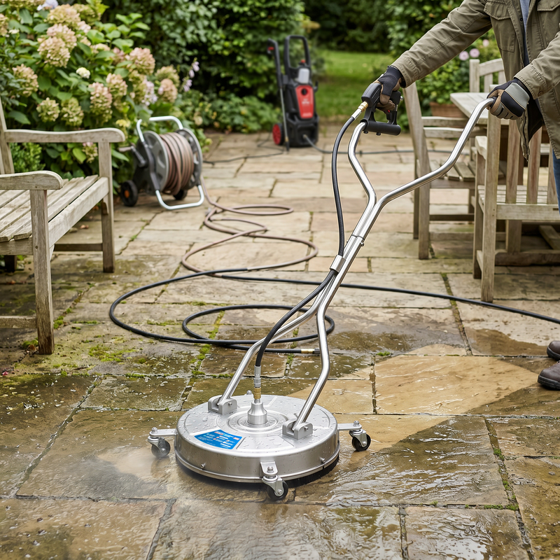 Sealey PWAK18 18 Surface Cleaner with Dual Handle Rotating Spray Bar - Stainless Steel