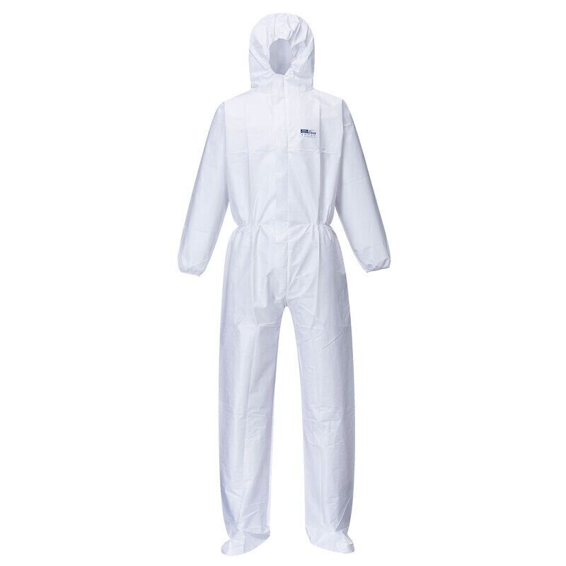 Portwest BizTex Microporous Coverall with Boot Covers Type 5/6 (White / M / Regular Fit)