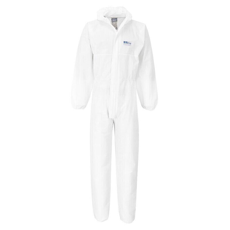 Portwest BizTex SMS FR Coverall Type 5/6 (Pack of 50) (White / XL / Regular Fit)