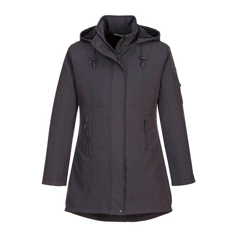 Portwest Carla Ladies Softshell Jacket (3 Layers) (Charcoal Grey / L / Regular Fit)