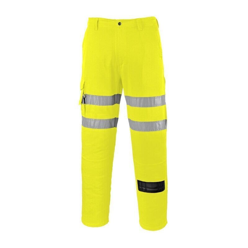 Portwest ES1 Essential Hi-Vis Combat Trousers (Yellow / 50 / Regular Fit)