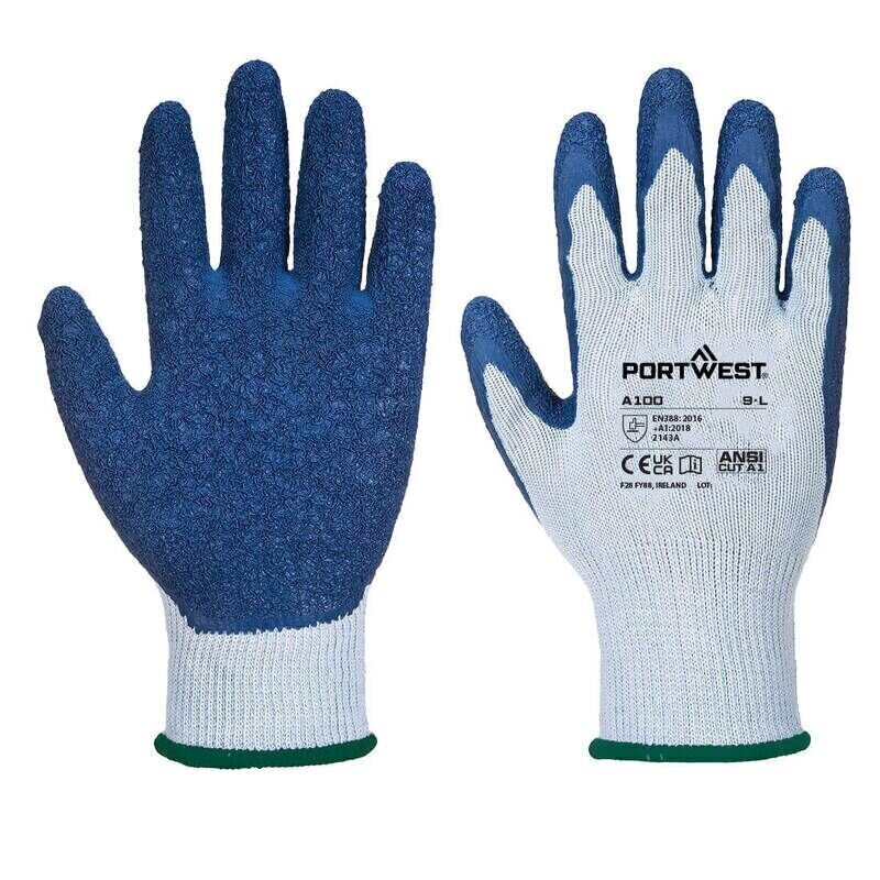 Portwest Grip Glove - Latex (Grey/Blue / S)