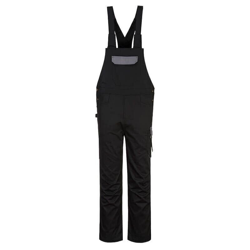 Portwest PW2 Bib and Brace (Black/Zoom Grey / L / Regular Fit)