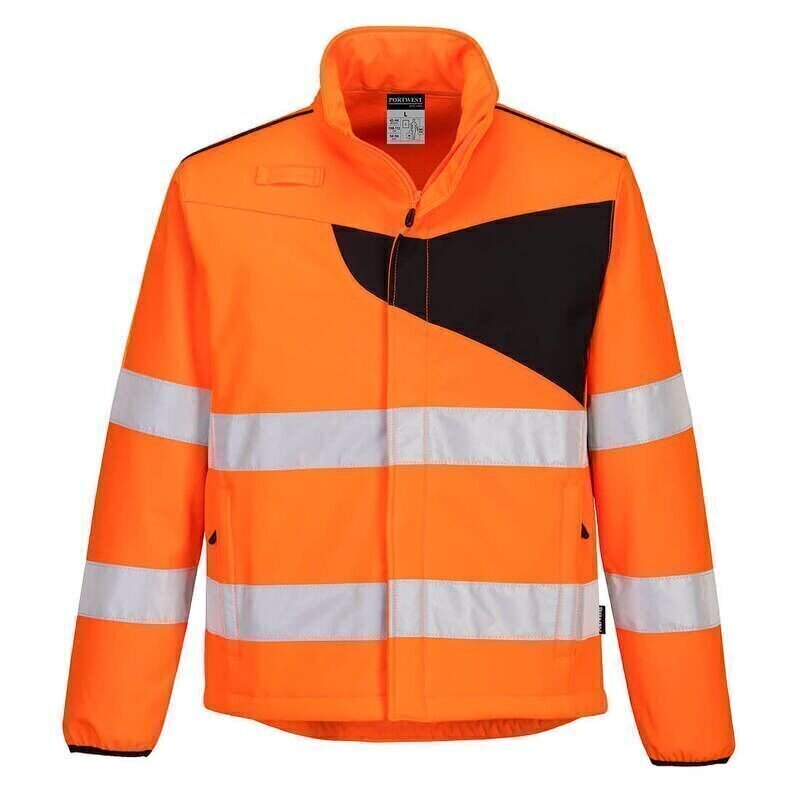 Portwest PW2 Hi-Vis Softshell (2L) (Orange/Black / XL / Regular Fit)