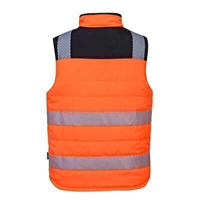 Portwest PW3 Hi-Vis Reversible Bodywarmer (Orange/Black / S / Regular Fit)