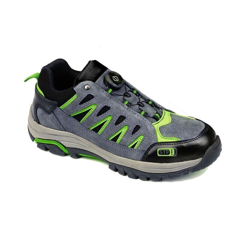 Portwest Steelite Wire Lace Safety Trainers S1P HRO (Grey/Green / 44 / Regular Fit)