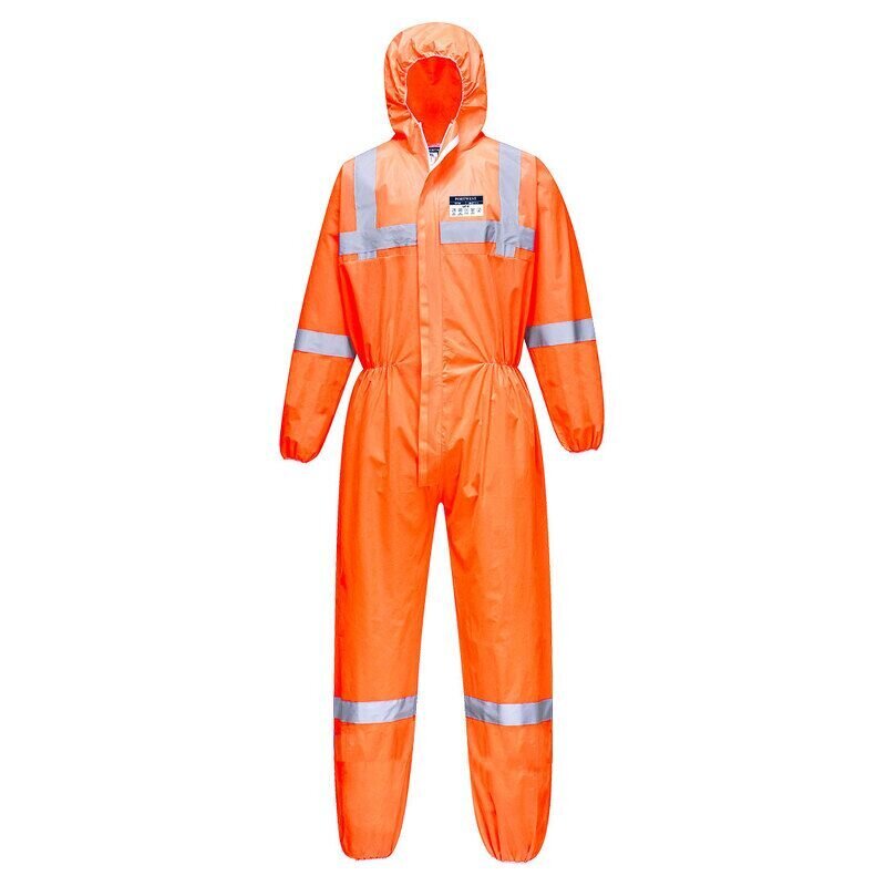 Portwest VisTex SMS Coverall Type 5/6 (Pack of 50) (Orange / XXL / Regular Fit)