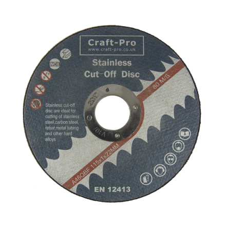 Presto Craft-Pro 115x1.0x22mm Stainless Cut Off Disc (Pack of 10)