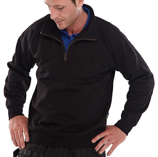 Quarter Zip Sweatshirt Black XXL