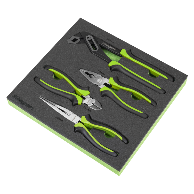Sealey S01298 Siegen Comfort Grip Pliers Set 4pc