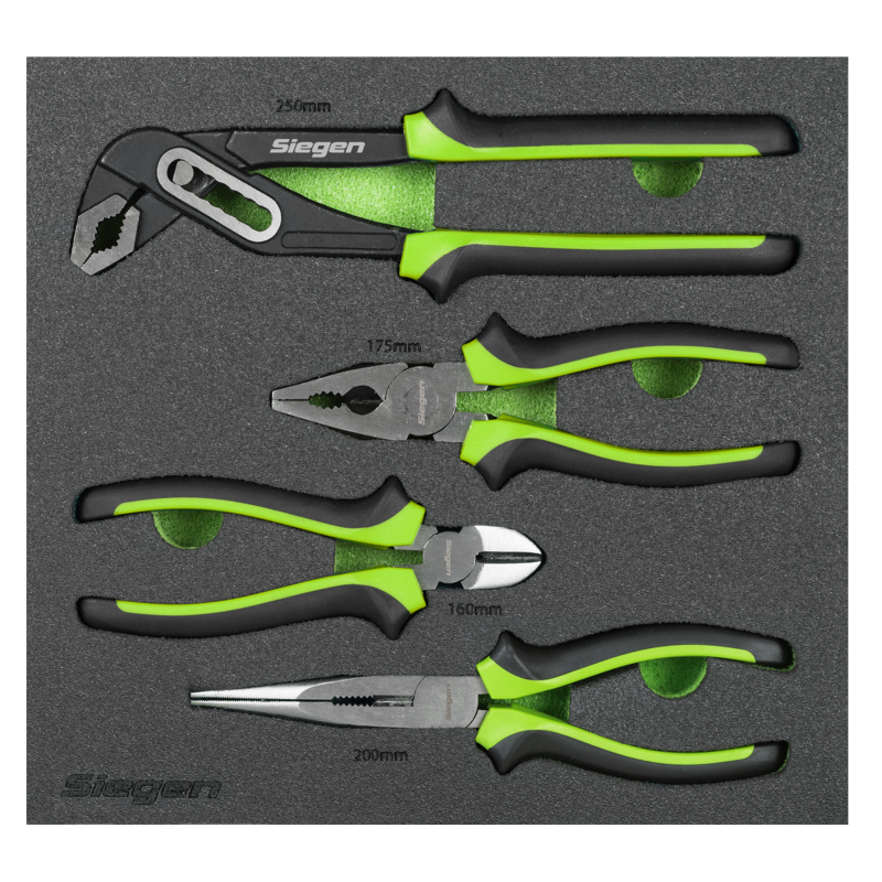 Sealey S01298 Siegen Comfort Grip Pliers Set 4pc