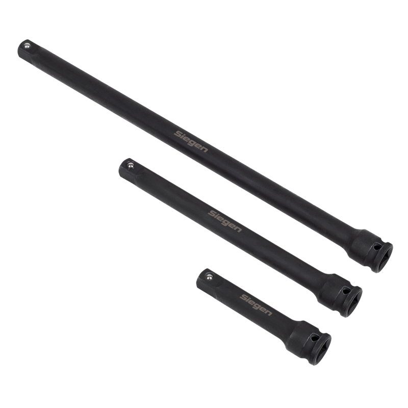 Sealey S01321 Siegen Impact Extension Bar Set 3/8Sq Drive 3pc