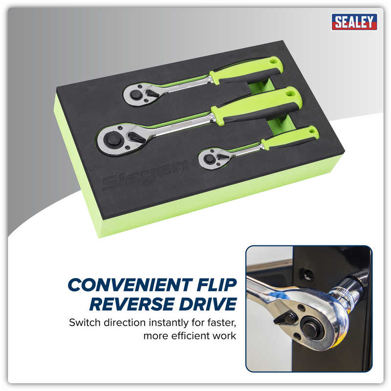 Sealey S01331 Ratchet Wrench Set 3pc