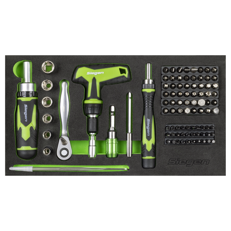 Sealey S01335 Siegen Mini Toolbox 2 Drawer with Tool Kit 111pc