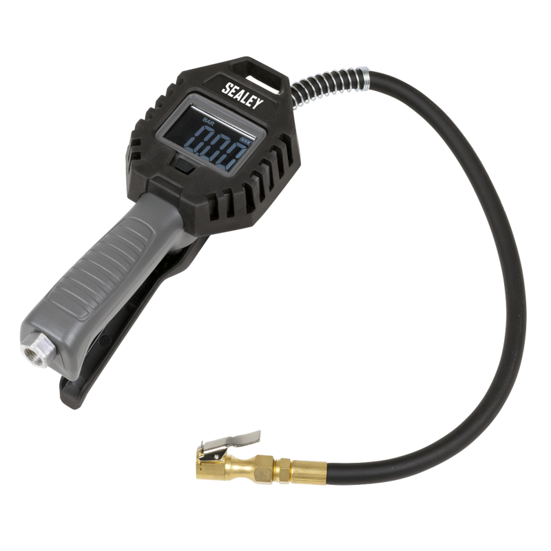 Sealey SA500 Digital Tyre Inflator with Clip on Connector  Rechargeable Digital Display