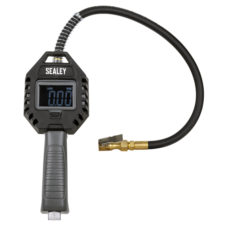 Sealey SA500 Digital Tyre Inflator with Clip on Connector  Rechargeable Digital Display
