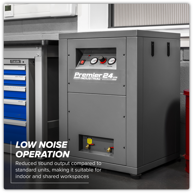 Sealey SAC01VLN 24L Oil Free Low Noise Direct Drive Air Compressor 3hp