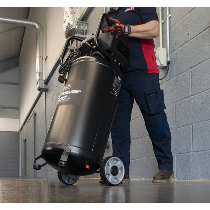Sealey SAC100V 100L Oil Free Belt Drive Vertical Compressor 2.5hp
