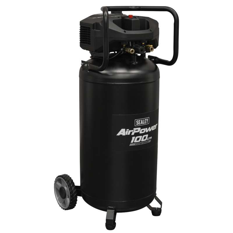 Sealey SAC100V 100L Oil Free Belt Drive Vertical Compressor 2.5hp