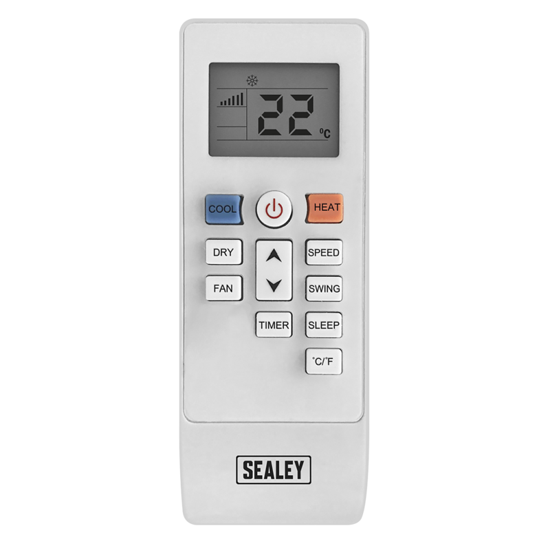 Sealey SAC16000 4-in-1 Portable Air Conditioning Unit with Window Sealing Kit 16,000Btu/hr