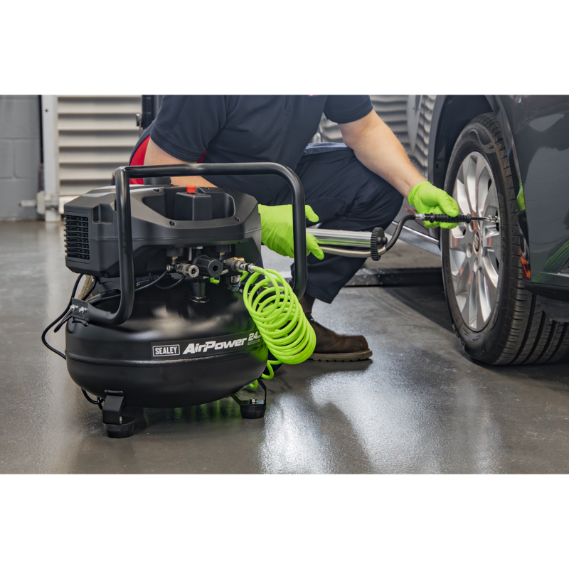 Sealey SAC24V 24L Oil Free Belt Drive Vertical Compressor 2hp