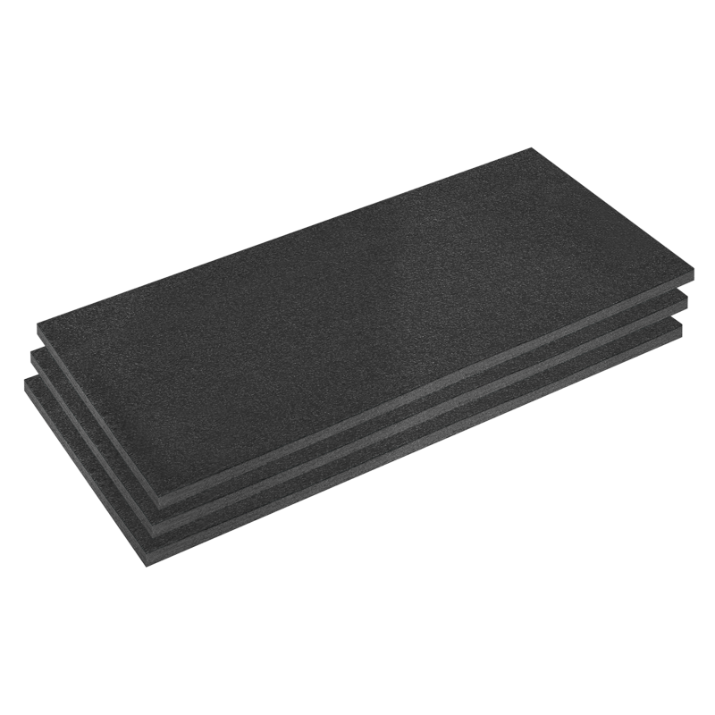 Sealey SFPK30BK Easy Peel Shadow Foam 1200 x 550 x 30mm, Black/Black - Pack of 3