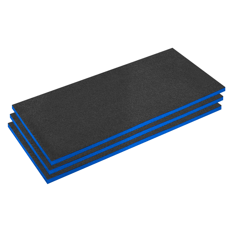 Sealey SFPK30B Easy Peel Shadow Foam 1200 x 550 x 30mm, Blue/Black - Pack of 3