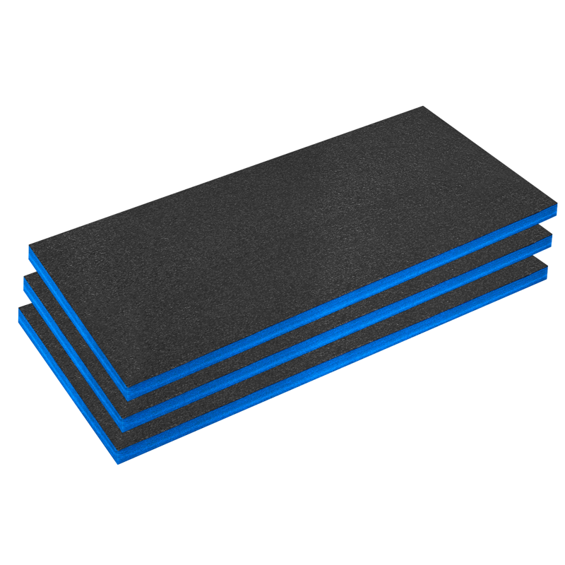 Sealey SFPK50B Easy Peel Shadow Foam 1200 x 550 x 50mm, Blue/Black - Pack of 3