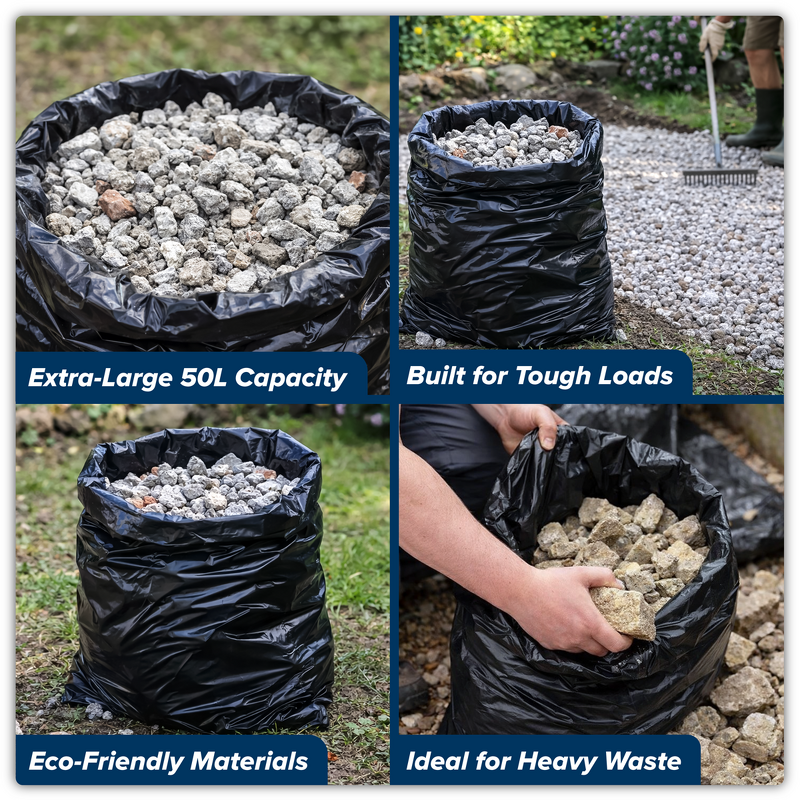 Sealey SRS100 Rubble Sacks 50L - Pack of 100