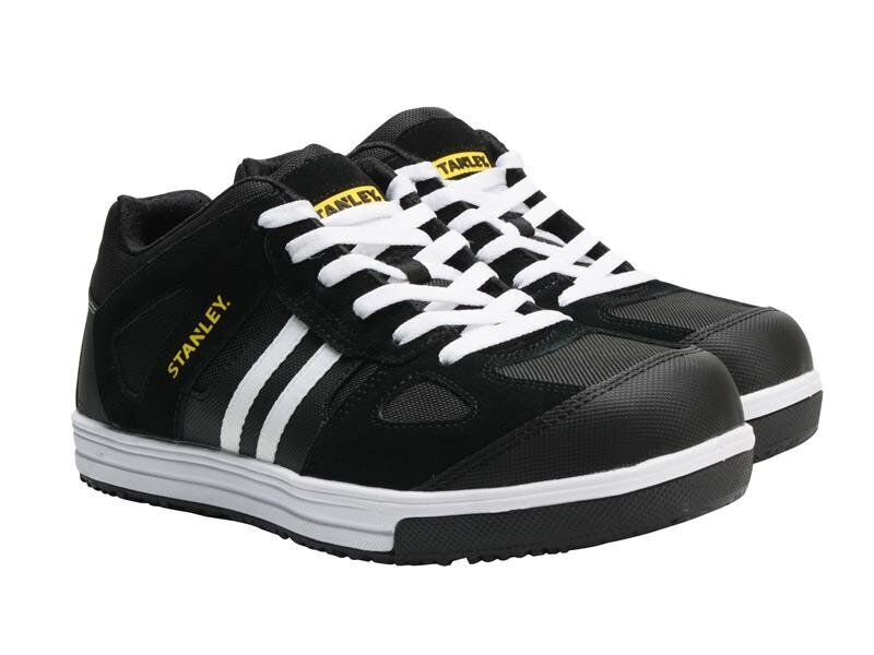 STANLEY Clothing Cody Safety Trainers Black/White Stripe UK 10 EUR 44