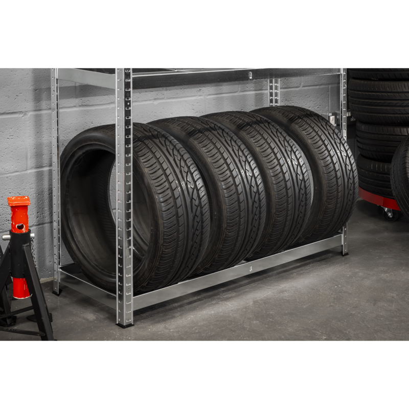 Sealey STR008 2-Level Tyre Rack with Shelf 150kg Capacity Per Level